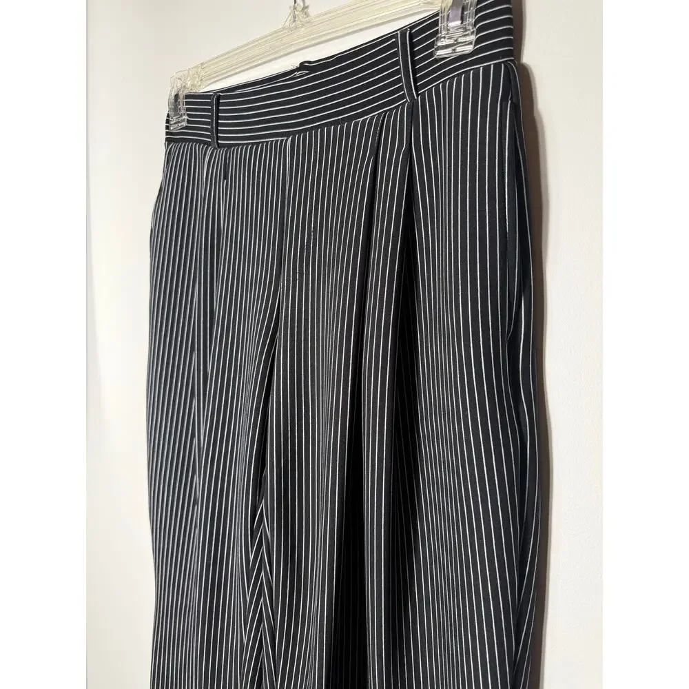 Chrome Riot M Pinstripe Pull On Menswear Pleated Trouser Pants Office Siren EUC - Picture 4 of 9